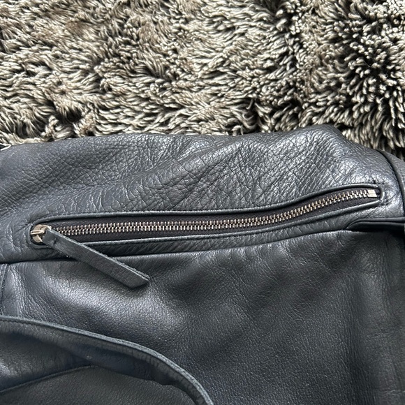 Eileen Fisher Black Leather Backpack with Tassels - Picture 9 of 11